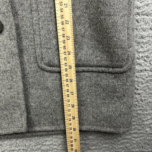 J Jill Button Up Hooded Gray Wool Angora Blend Jacket Soft Size Small Petite - Picture 6 of 6